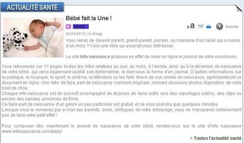 journal de naissance, journal anniversaire, Jour de Naissance, JT